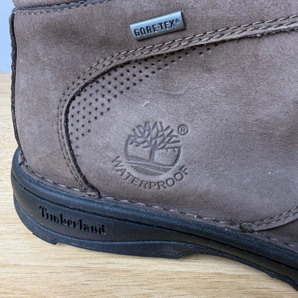 Timberland Chukka Boots Mens 7.5 Brown Waterproof Gore-Tex Leather Outdoor Cabin